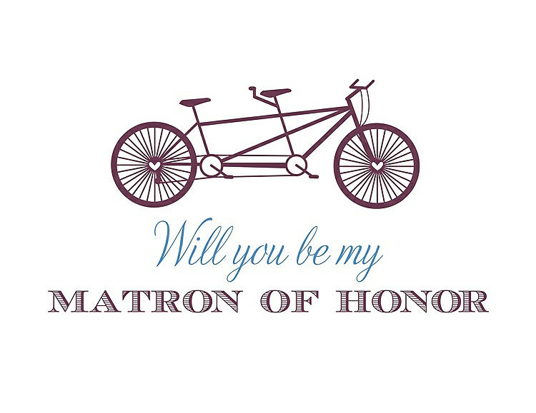 Front View - Plum Raisin & Cornflower Will You Be My Matron of Honor Card - Bike