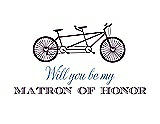Front View Thumbnail - Aubergine & Cornflower Will You Be My Matron of Honor Card - Bike