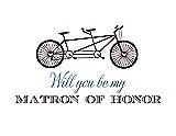 Front View Thumbnail - Bordeaux & Cornflower Will You Be My Matron of Honor Card - Bike