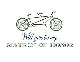 Front View Thumbnail - Kiwi & Cornflower Will You Be My Matron of Honor Card - Bike
