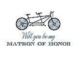 Front View Thumbnail - Marine & Cornflower Will You Be My Matron of Honor Card - Bike