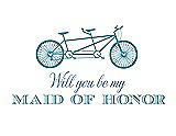 Front View Thumbnail - Aquamarine & Cornflower Will You Be My Maid of Honor - Bike