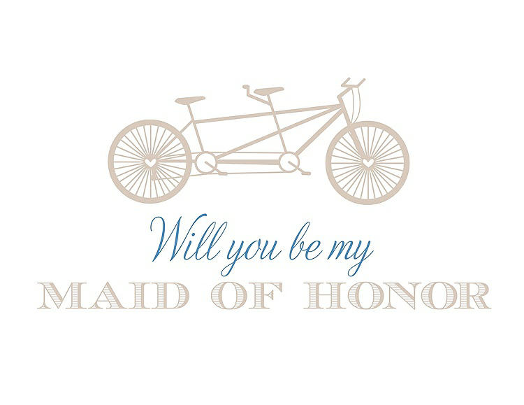 Front View - Cameo & Cornflower Will You Be My Maid of Honor - Bike