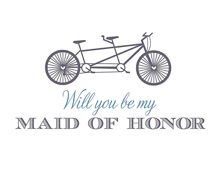 Front View - Lavender & Cornflower Will You Be My Maid of Honor - Bike