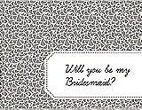 Front View Thumbnail - Taupe & Ebony Will You Be My Bridesmaid Card - Petal