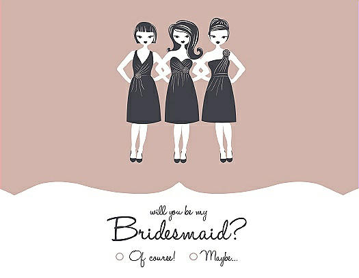 Will You Be My Bridesmaid Card - Girls Checkbox