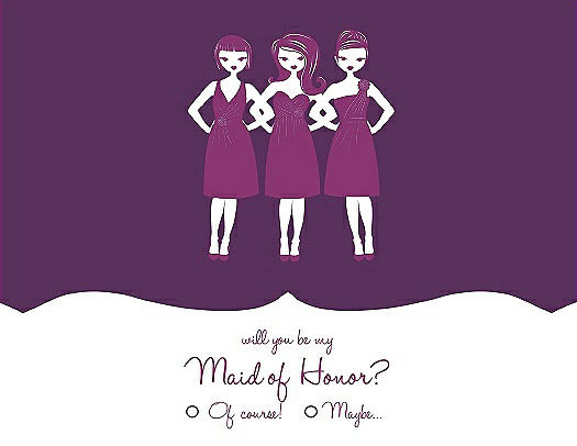 Will You Be My Maid of Honor Card - Girls Checkbox