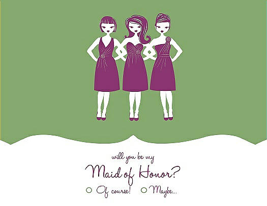 Will You Be My Maid of Honor Card - Girls Checkbox