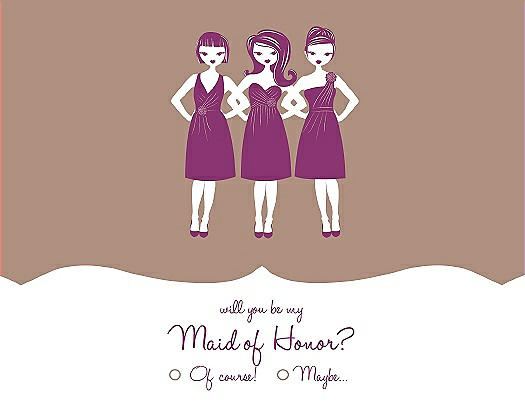 Will You Be My Maid of Honor Card - Girls Checkbox