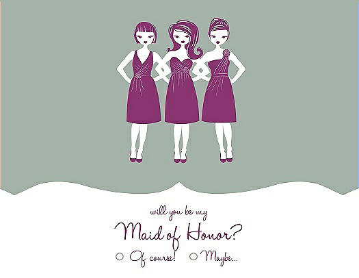 Will You Be My Maid of Honor Card - Girls Checkbox