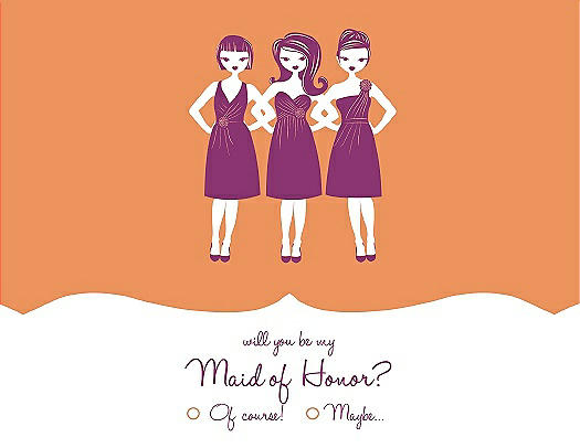 Will You Be My Maid of Honor Card - Girls Checkbox