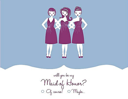 Will You Be My Maid of Honor Card - Girls Checkbox