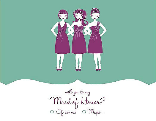 Will You Be My Maid of Honor Card - Girls Checkbox