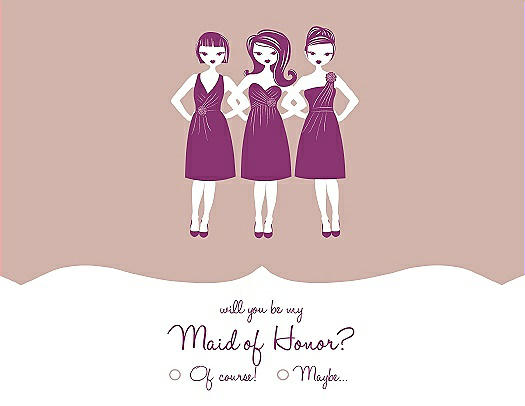 Will You Be My Maid of Honor Card - Girls Checkbox