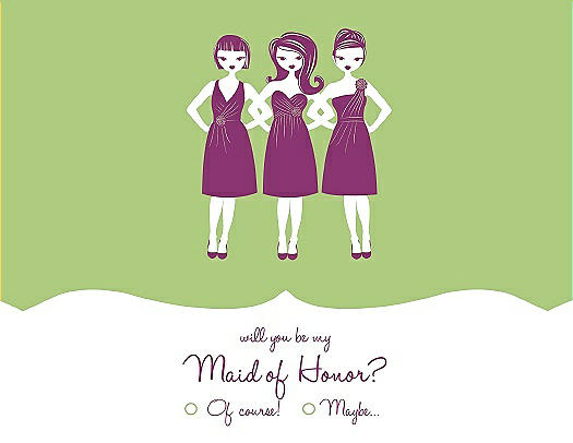 Will You Be My Maid of Honor Card - Girls Checkbox