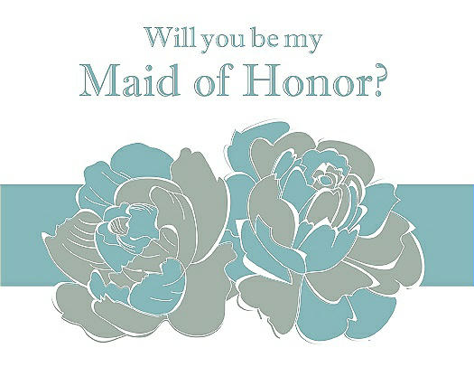 Will You Be My Maid of Honor Card - 2 Color Flowers