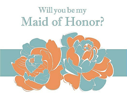 Will You Be My Maid of Honor Card - 2 Color Flowers