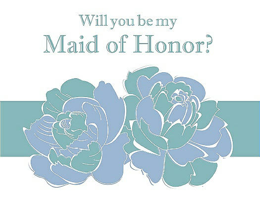 Will You Be My Maid of Honor Card - 2 Color Flowers