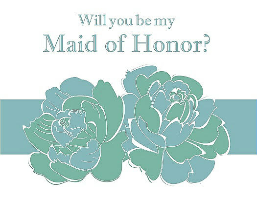Will You Be My Maid of Honor Card - 2 Color Flowers