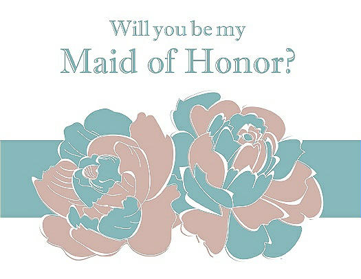 Will You Be My Maid of Honor Card - 2 Color Flowers