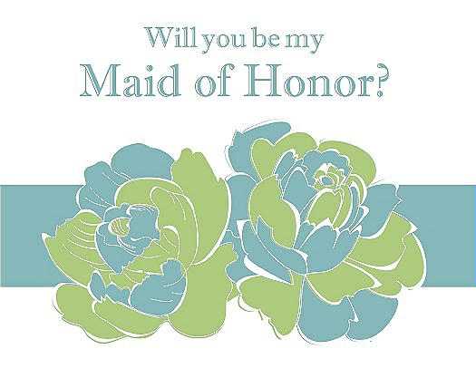 Will You Be My Maid of Honor Card - 2 Color Flowers