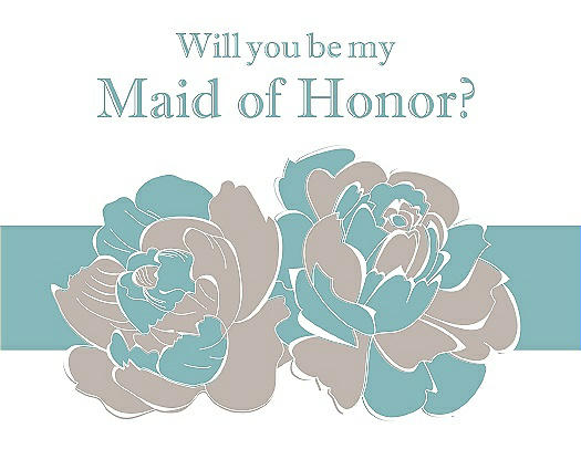 Will You Be My Maid of Honor Card - 2 Color Flowers