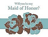 Front View Thumbnail - Almond & Seaside Will You Be My Maid of Honor Card - 2 Color Flowers