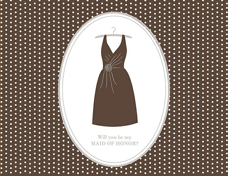 Front View - Latte & Oyster Will You Be My Maid of Honor Card - Dress