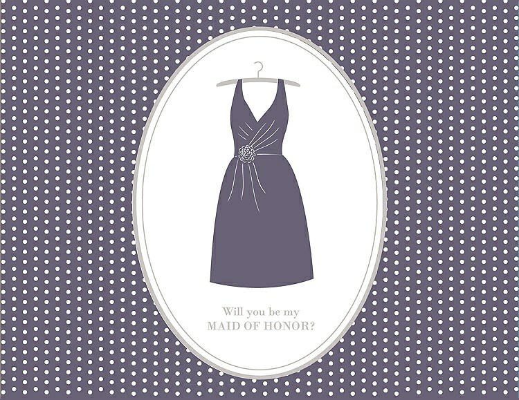 Front View - Lavender & Oyster Will You Be My Maid of Honor Card - Dress