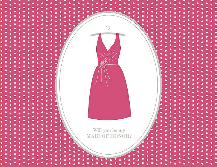 Front View - Rose Quartz & Oyster Will You Be My Maid of Honor Card - Dress