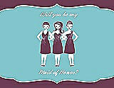 Front View Thumbnail - Plum Raisin & Spa Will You Be My Maid of Honor Card - Girls