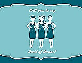 Front View Thumbnail - Caspian & Spa Will You Be My Maid of Honor Card - Girls