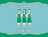 Front View Thumbnail - Shamrock & Spa Will You Be My Maid of Honor Card - Girls