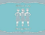 Front View Thumbnail - Surf Spray & Spa Will You Be My Maid of Honor Card - Girls