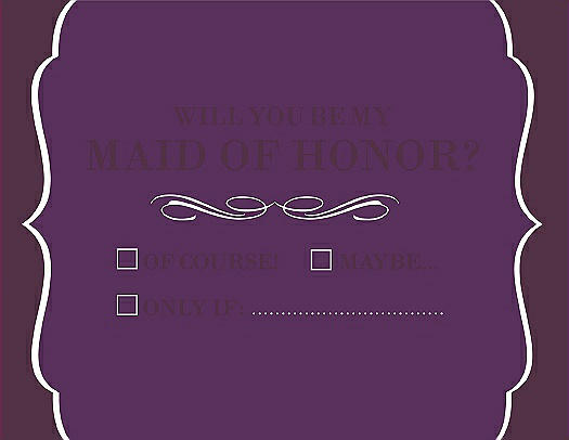 Will You Be My Maid of Honor Card - Checkbox