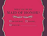 Front View Thumbnail - Pantone Honeysuckle & Italian Plum Will You Be My Maid of Honor Card - Checkbox