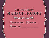 Front View Thumbnail - Papaya & Italian Plum Will You Be My Maid of Honor Card - Checkbox