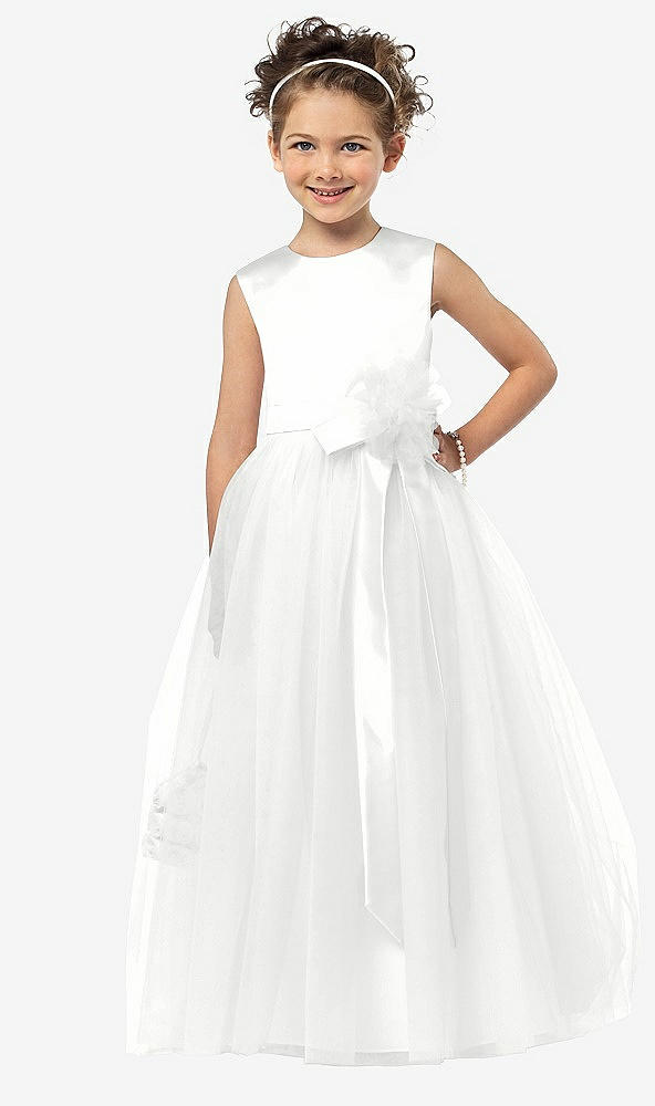 Front View - White Flower Girl Style FL4030