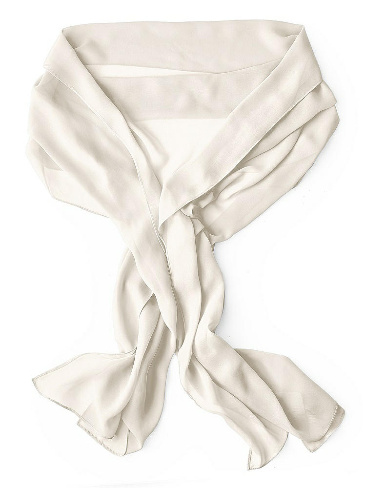 Back View - Ivory Lux Chiffon Stole