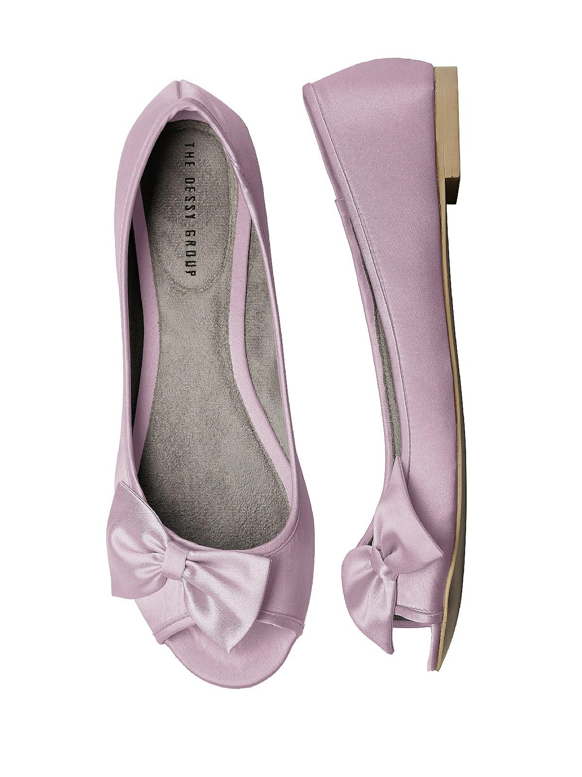 Satin Peep Toe Bridal Ballet Wedding Flats In Suede Rose The