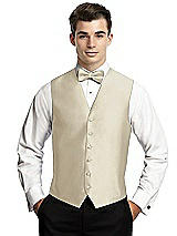 Rear View Thumbnail - Champagne Yarn-Dyed 6 Button Tuxedo Vest by After Six