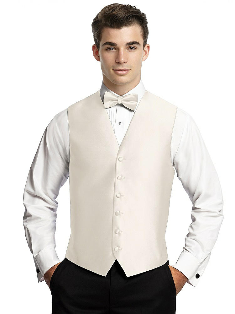 Back View - Ivory Yarn-Dyed 6 Button Tuxedo Vest by After Six