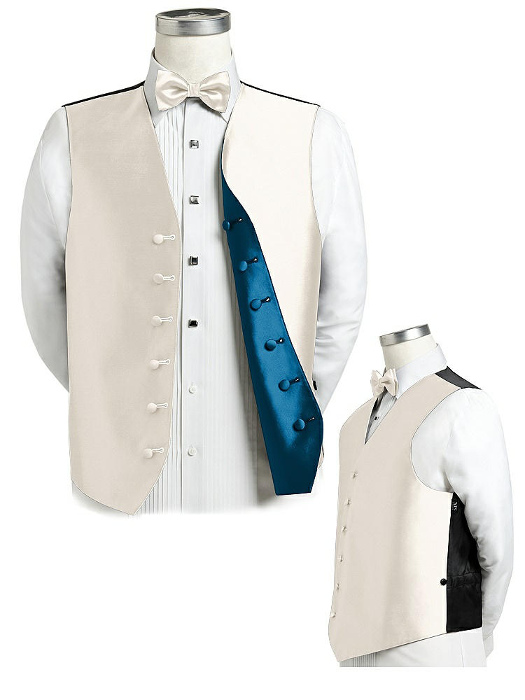 Back View - Ivory & Ocean Blue Reversible Tuxedo Vests by After Six