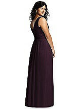 Alt View 2 Thumbnail - Deep Plum Sleeveless Draped Chiffon Maxi Dress with Front Slit