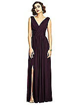 Front View Thumbnail - Deep Plum Sleeveless Draped Chiffon Maxi Dress with Front Slit