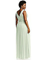 Alt View 5 Thumbnail - Mint Green Sleeveless Draped Chiffon Maxi Dress with Front Slit