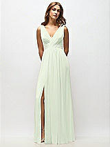 Alt View 6 Thumbnail - Mint Green Sleeveless Draped Chiffon Maxi Dress with Front Slit