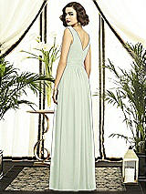 Rear View Thumbnail - Mint Green Sleeveless Draped Chiffon Maxi Dress with Front Slit