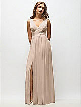 Alt View 6 Thumbnail - Topaz Sleeveless Draped Chiffon Maxi Dress with Front Slit