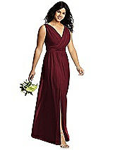 Alt View 1 Thumbnail - Cabernet Sleeveless Draped Chiffon Maxi Dress with Front Slit